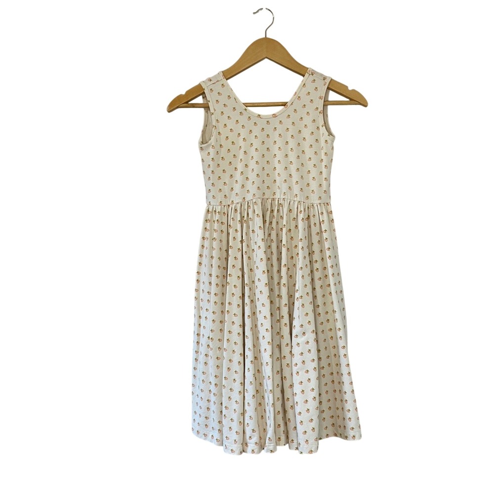 Alice + Ames Girls Strawberry Print Ballet Dress Cream Sleeveless Skater Size 10